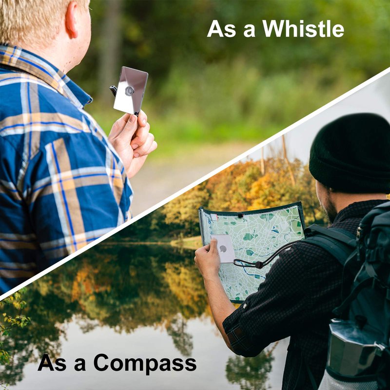 2 Pieces Signal Mirror Survival Reflective Mirror 2 x 3 Inch Send Remotely PFD Mirrors Outdoor Survival Signal Mirror Survival Technologies Small Signal Mirror for Backpacking