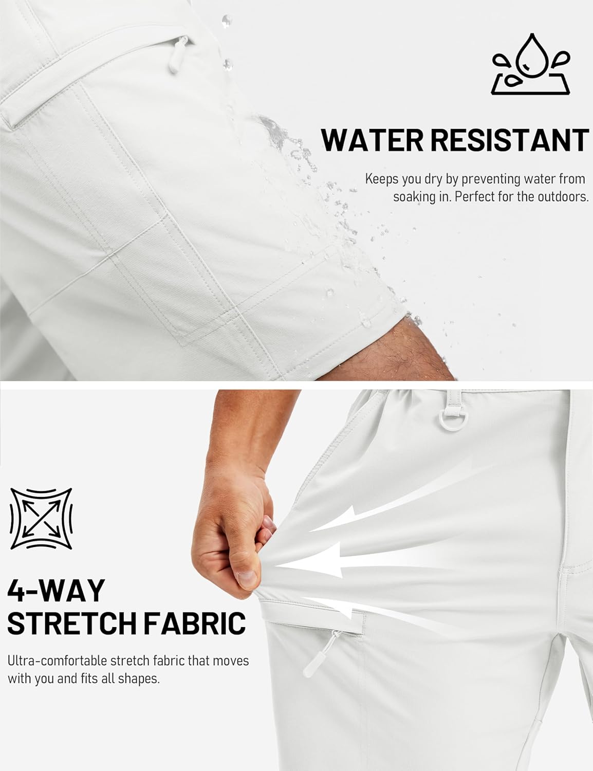 TACVASEN Men's Quick-Dry Hiking Cargo Shorts - Lightweight Tactical Design with Multi Pockets
