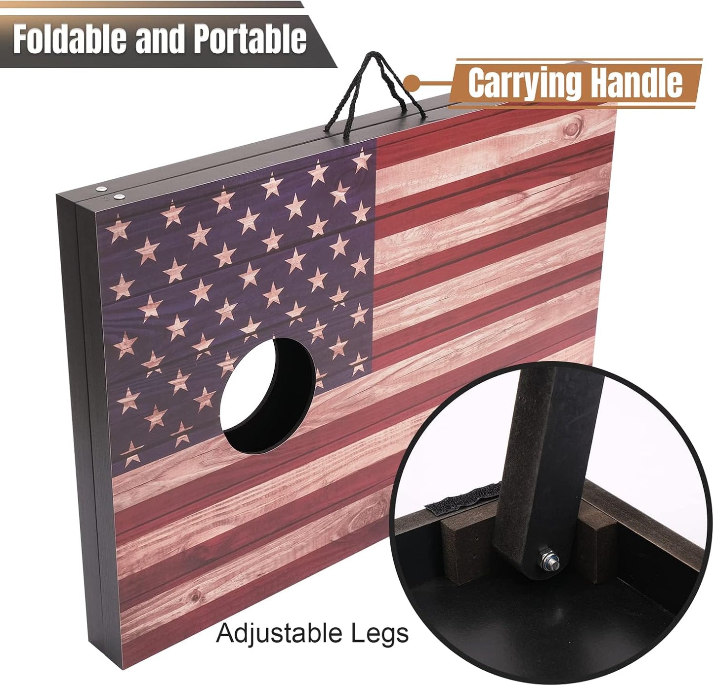 Skiennix Cornhole Set - Regulation Size 4x2 & 3x2 Boards with Carrying Bags & 8 Bean Bags | Outdoor Family Fun