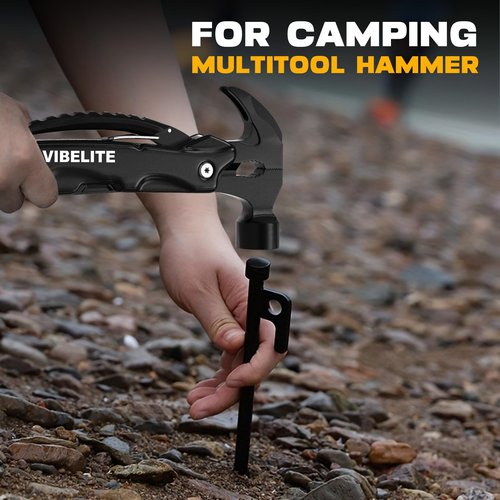 Gifts for Men, 12 in 1 Multitool Hammer for Camping, Hunting, Hiking, Birthday Gifts for Men, Dad, Him, Husband, Boyfriend, Women, Mens Gift from Daughter, Wife, Son, Black