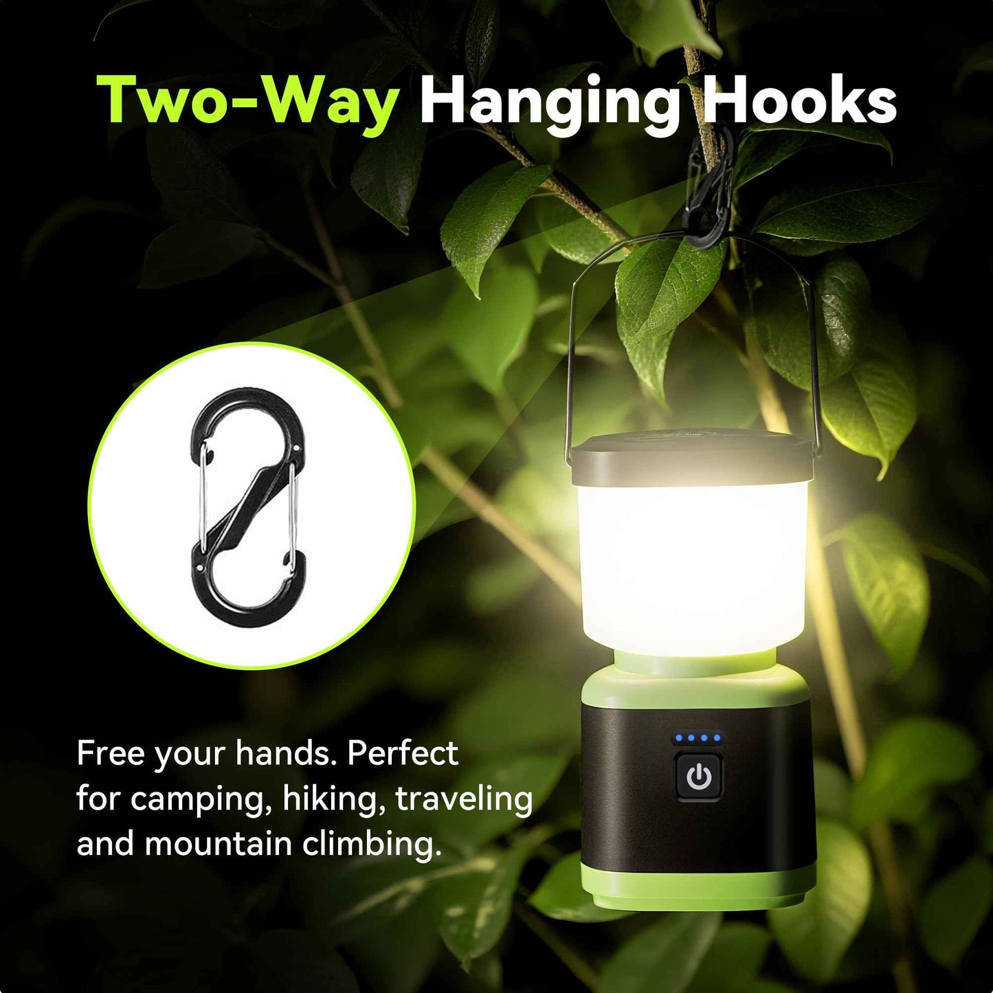 AlpsWolf Camping Lantern Rechargeable, Stepless Dimming LED Lantern, 4000mAh Rechargeable Lantern for Power Outages, IPX4 Waterproof Portable Camping Light, Green 1 Pack