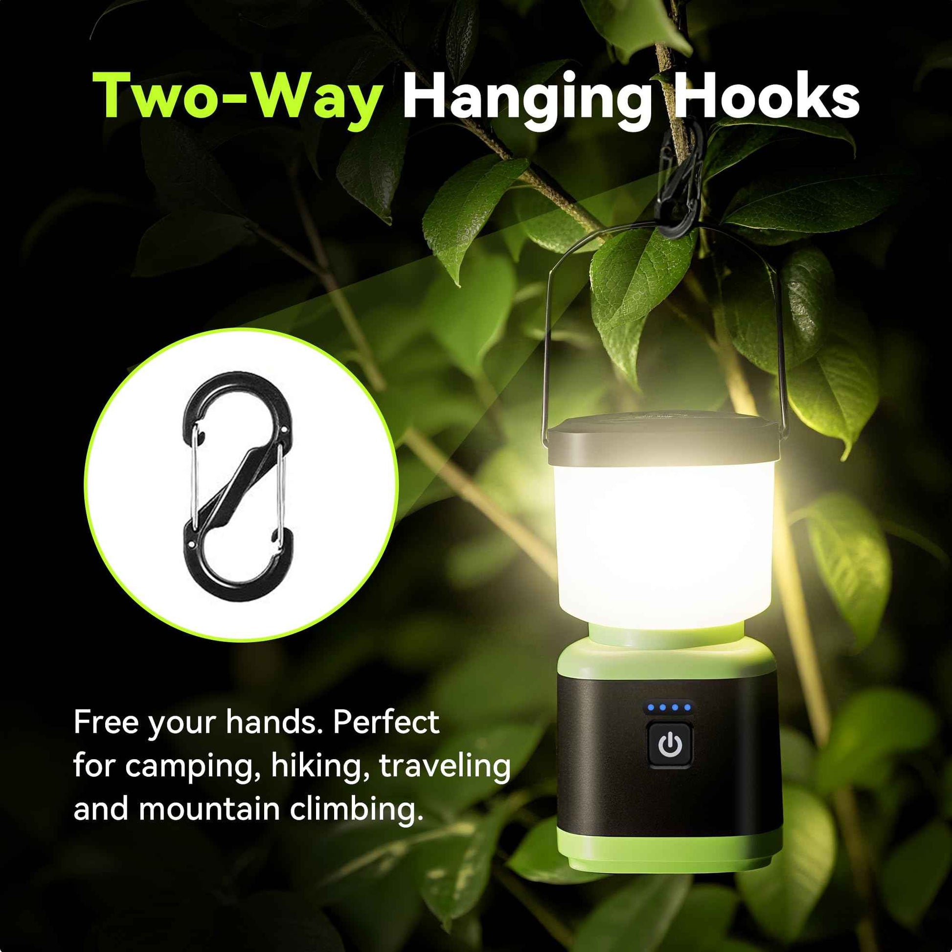 AlpsWolf Camping Lantern Rechargeable, Stepless Dimming LED Lantern, 4000mAh Rechargeable Lantern for Power Outages, IPX4 Waterproof Portable Camping Light, Green 1 Pack