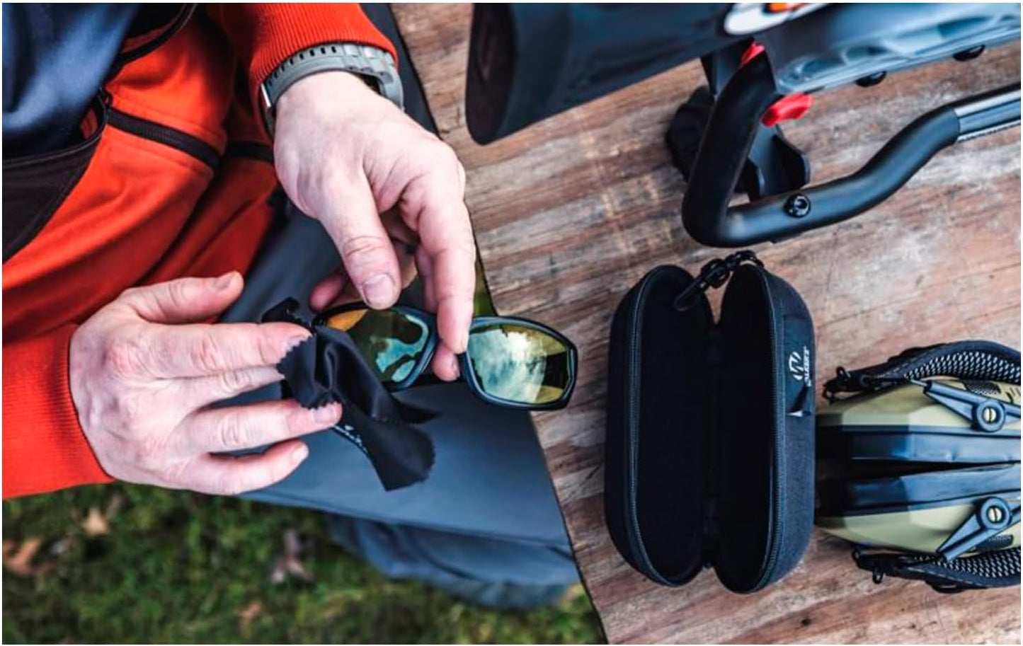 Walker’s IKON Carbine Shooting Glasses - Impact-Resistant, Non-Slip Design with Lens Cloth & Case