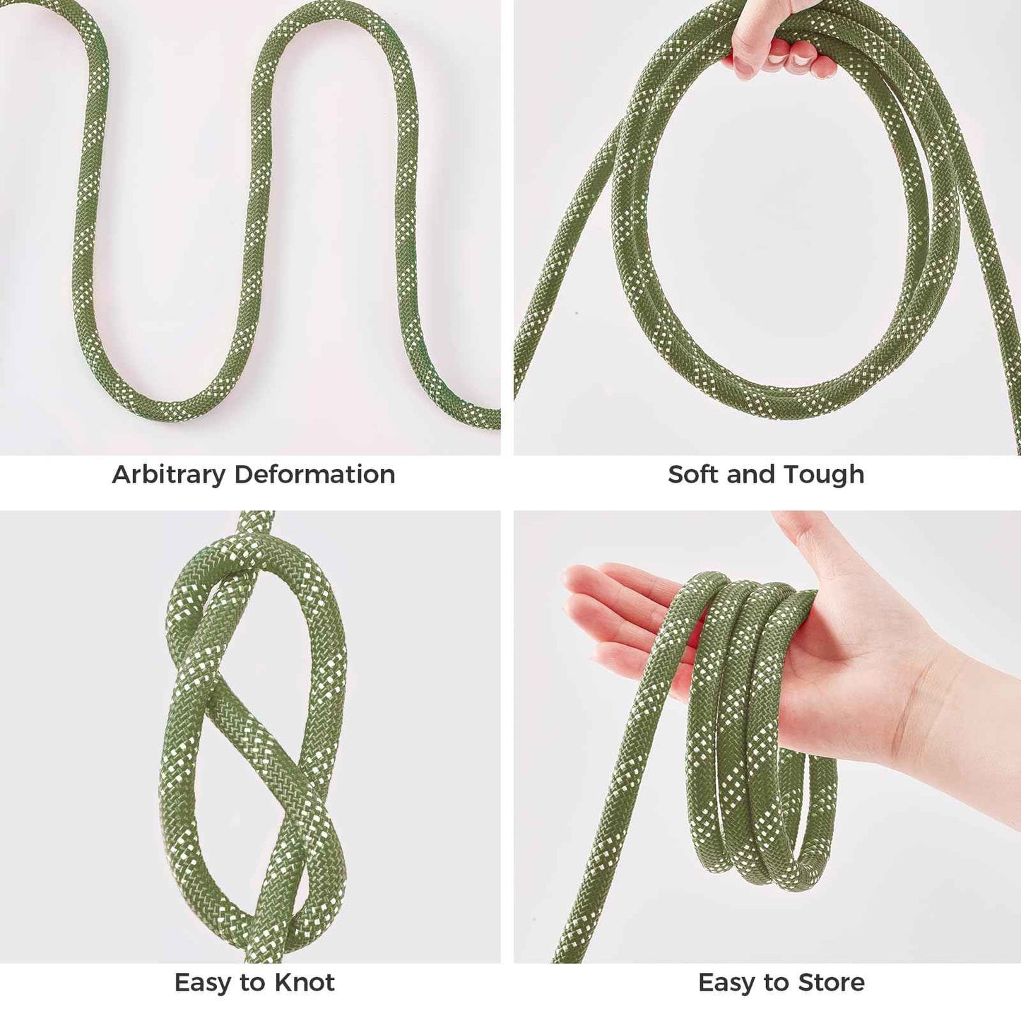 1/2 Inch 50ft Double Braided Polyester Arborist Rope, Heavy Duty Nylon Rope for Anchor, Tree Work, Cargo, Pulling, Sailing(ArmyGreen)