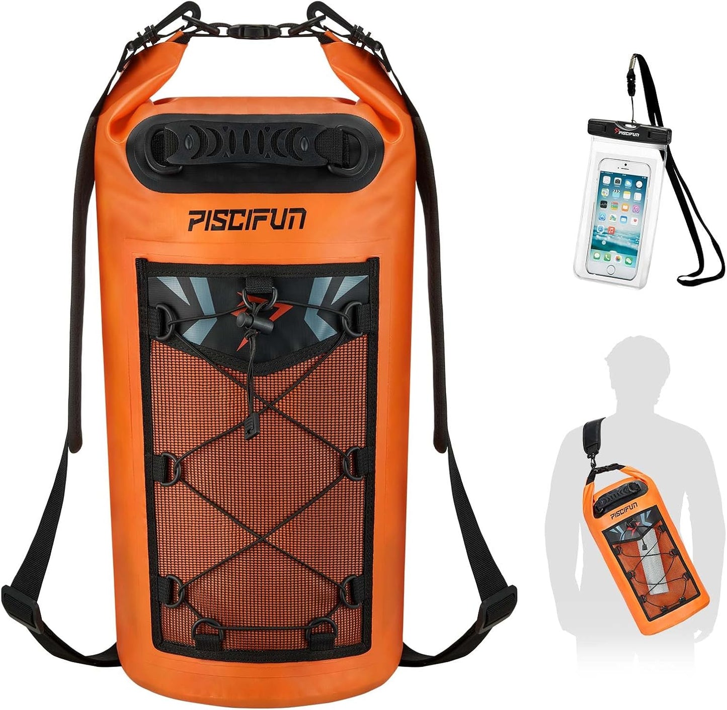 Piscifun Waterproof Dry Bag - Floating Backpack with Phone Case | 10L/20L/30L/40L for Boating & Kayaking