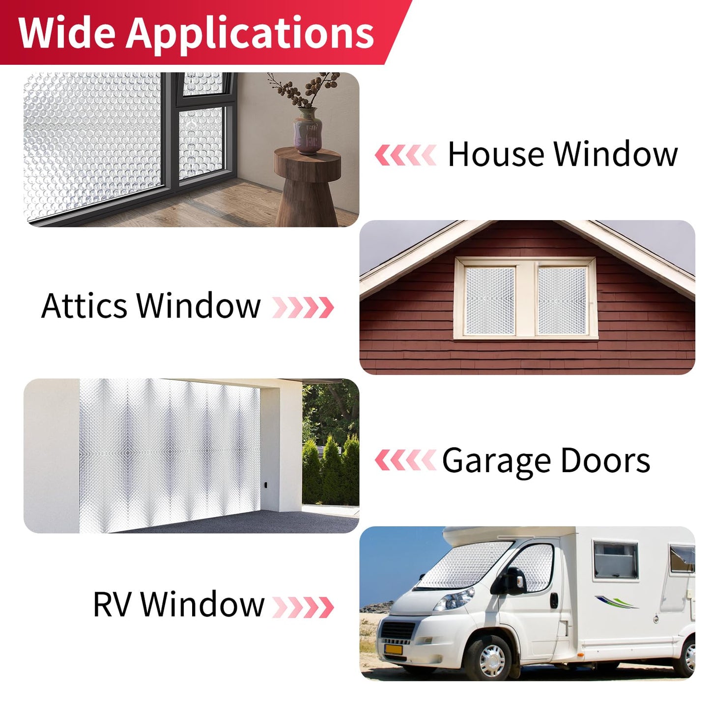 Aggsound Reflective Insulation Aluminum Foil Sheets 23.6 in X 10ft, Bubble Wrap for Packing Attic Door Insulation Cover, Window Tint for Home Heat Blocking, Window Film, Garage Door Screen，3mm