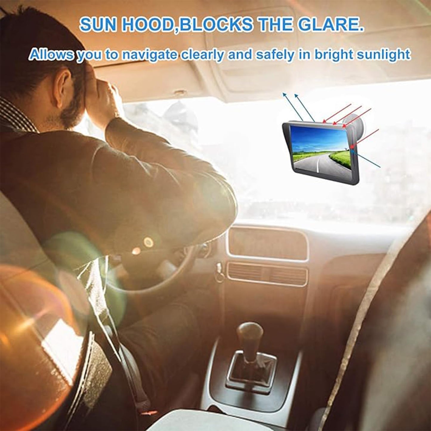GPS Navigator for Car, Truck GPS 9 Inch Touch Screen, Latest 2025 Maps for Car GPS, RV GPS Support Voice Turn-by-Turn Guidance, Speed and Red Light Warning, Custom Truck Routing
