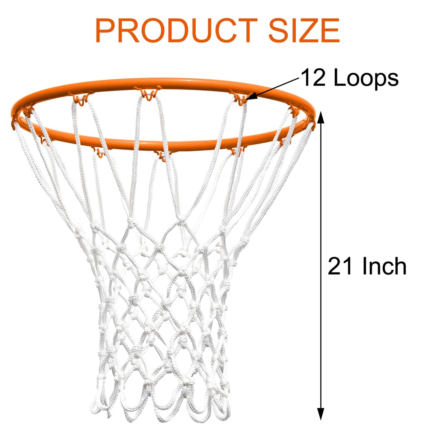 NEIJIANG Basketball Net Replacement,White 12 Loops Net