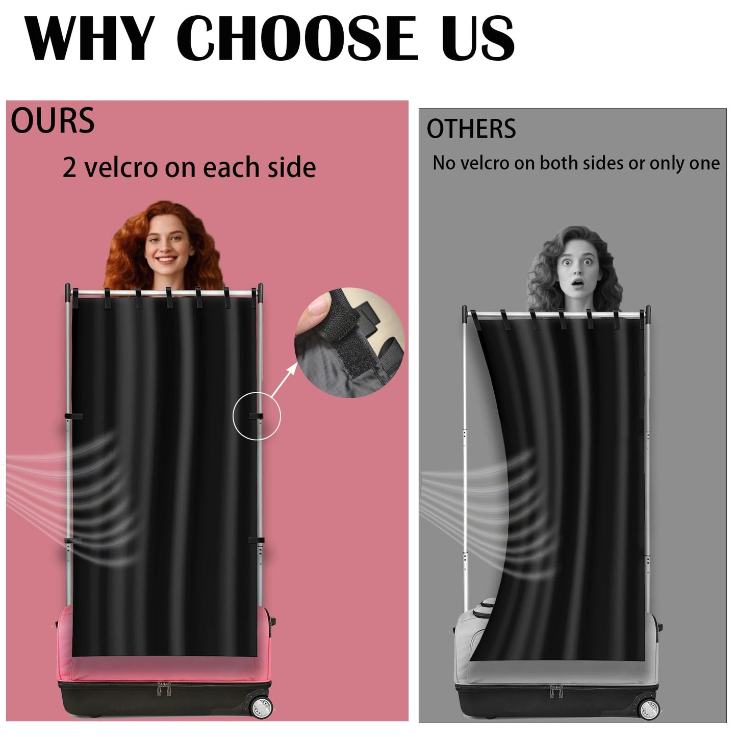 Privacy Curtain for Dance Bag with Rack,Portable Changing Room Privacy Curtain Without Rack Partition Screens for Dance Suitcase Rolling Dance Garment Bag Accessories (Black)