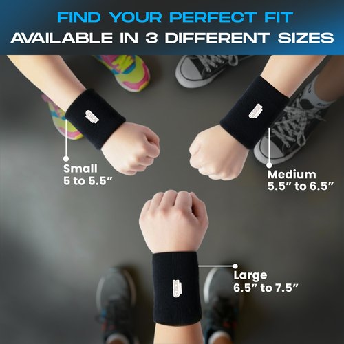 Gibson Athletic Wrist Saver Neoprene Wristband, Black, Medium