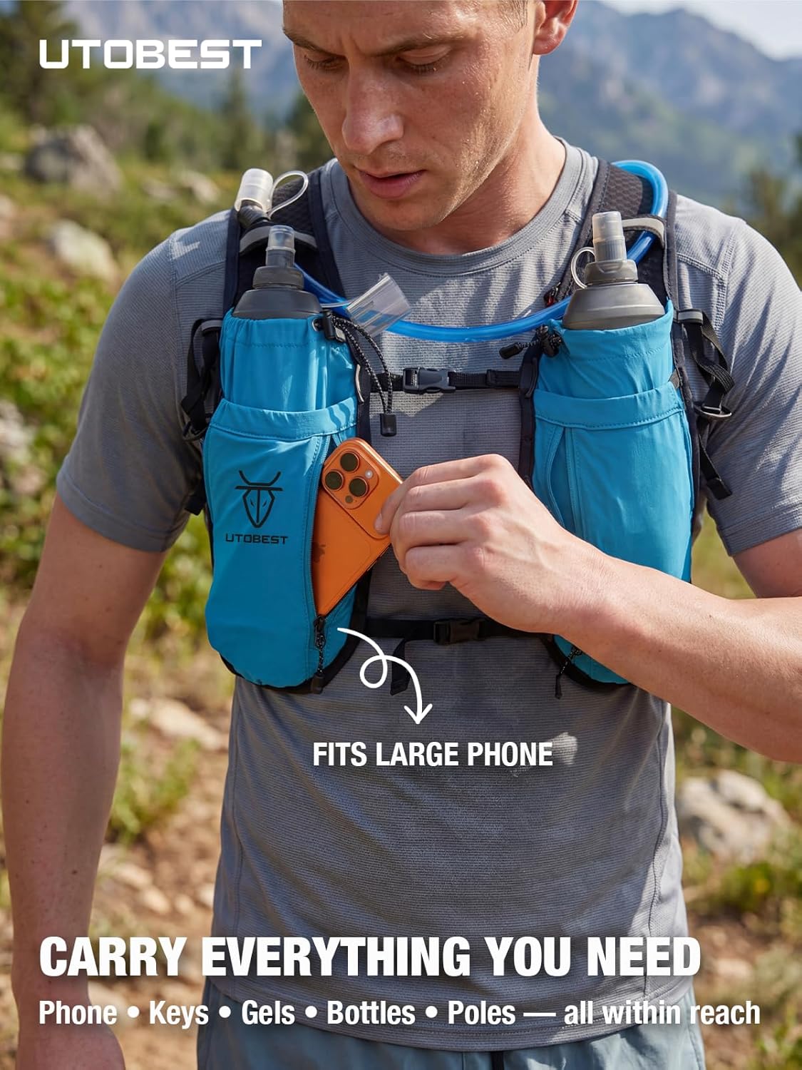 UTOBEST 10L Running Hydration Vest - Lightweight Adjustable Backpack with 2L Bladder for Trail Running