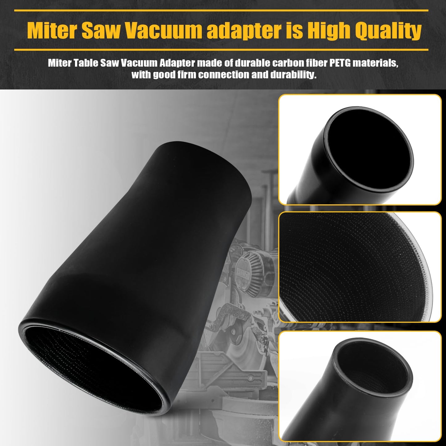 Table Saw Vacuum Adapter Replacement For Dewalt DWE7491RS Dust Collection Shop Vac Attachment Construction - Suitable for connecting 2 1/2 "table saw outlet to 1 7/8" Shop Vac Hose, Fit Most Table Saw