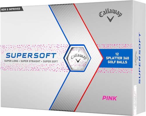 Callaway Golf Supersoft Golf Balls - 2023 Pink Splatter Design for Enhanced Performance