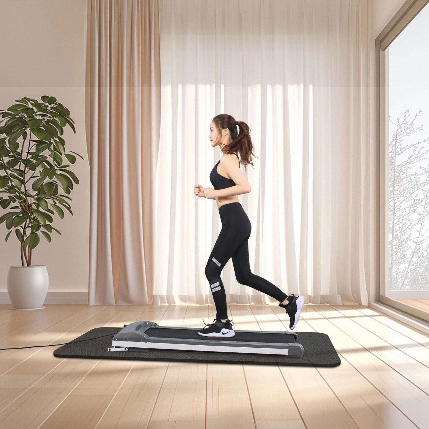 Skiennix Treadmill Mat - Noise-Reducing Exercise Equipment Mat for Carpet & Hardwood Floors