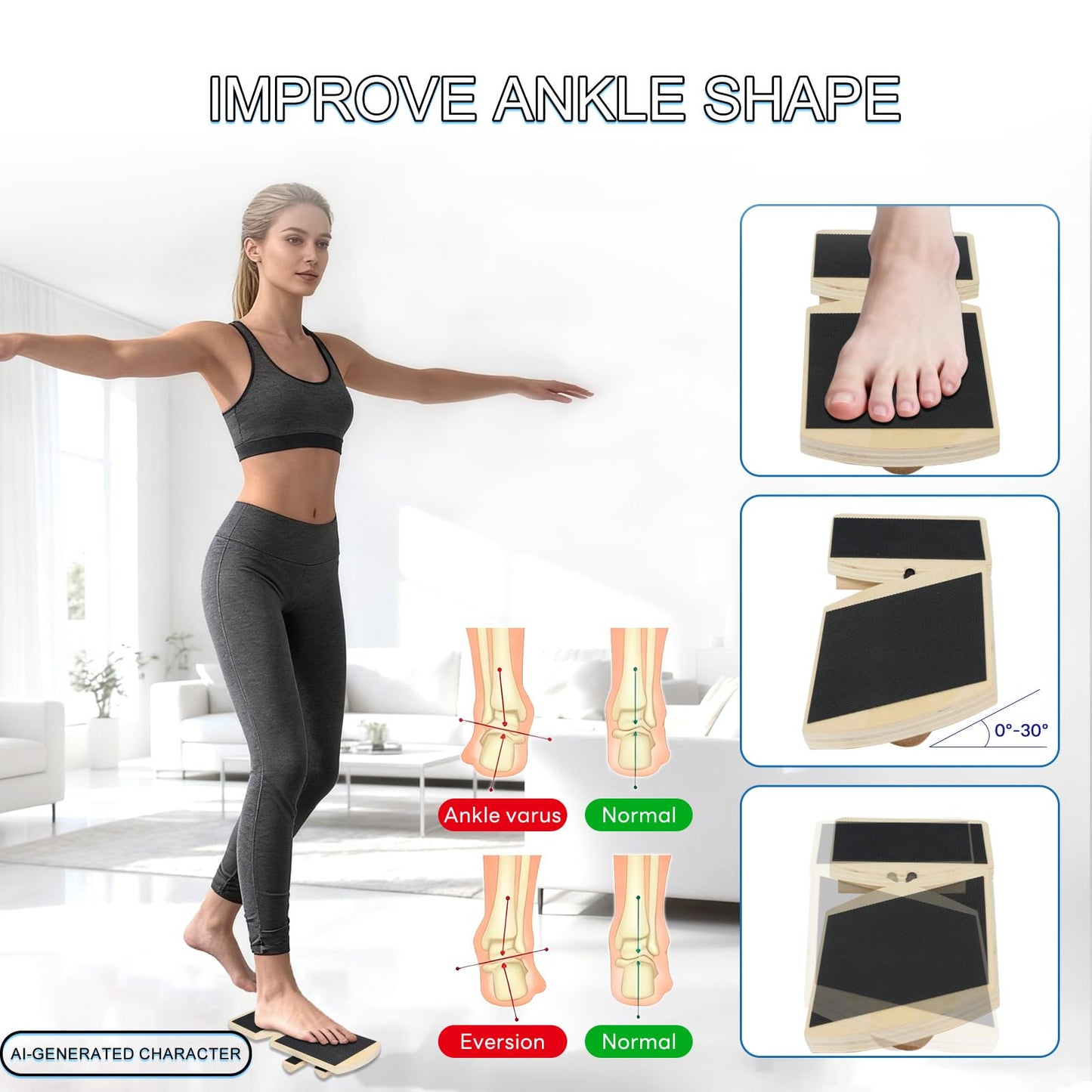 Adjustable Ankle Balance Board for Ankle strengthener & Stability Training
