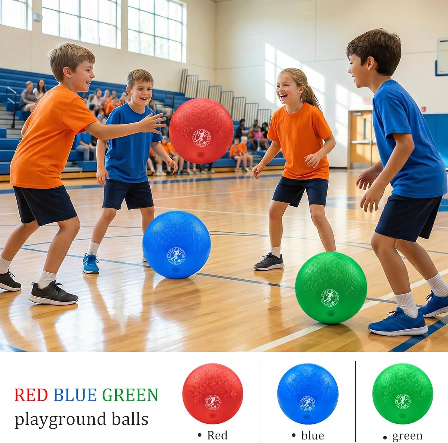 Skiennix 10-Inch Kickball Set - Durable Playground Dodgeballs for Kids | Pack of 3 with Pump