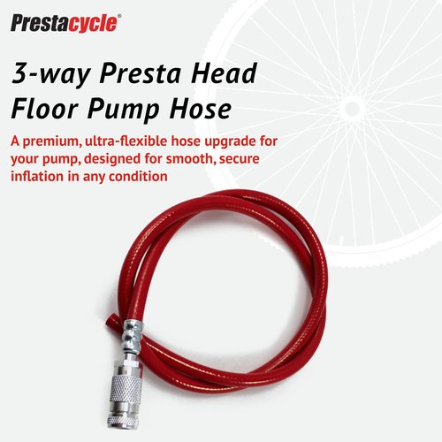 Pump Upgrade Hose - 3-Way Presta Air Hose - 36" Red