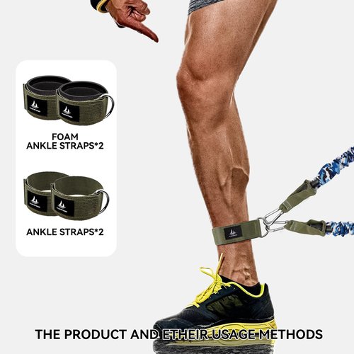 YLUERTDOO Covered Resistance Bands,Resistance Tubes with Heavy Duty Protective Sleeves,40lb to 80lb Stackable up to 300Lbs,Resistance Bands for Working Out with Handles. (YL-LLS-300LBS-Plus)