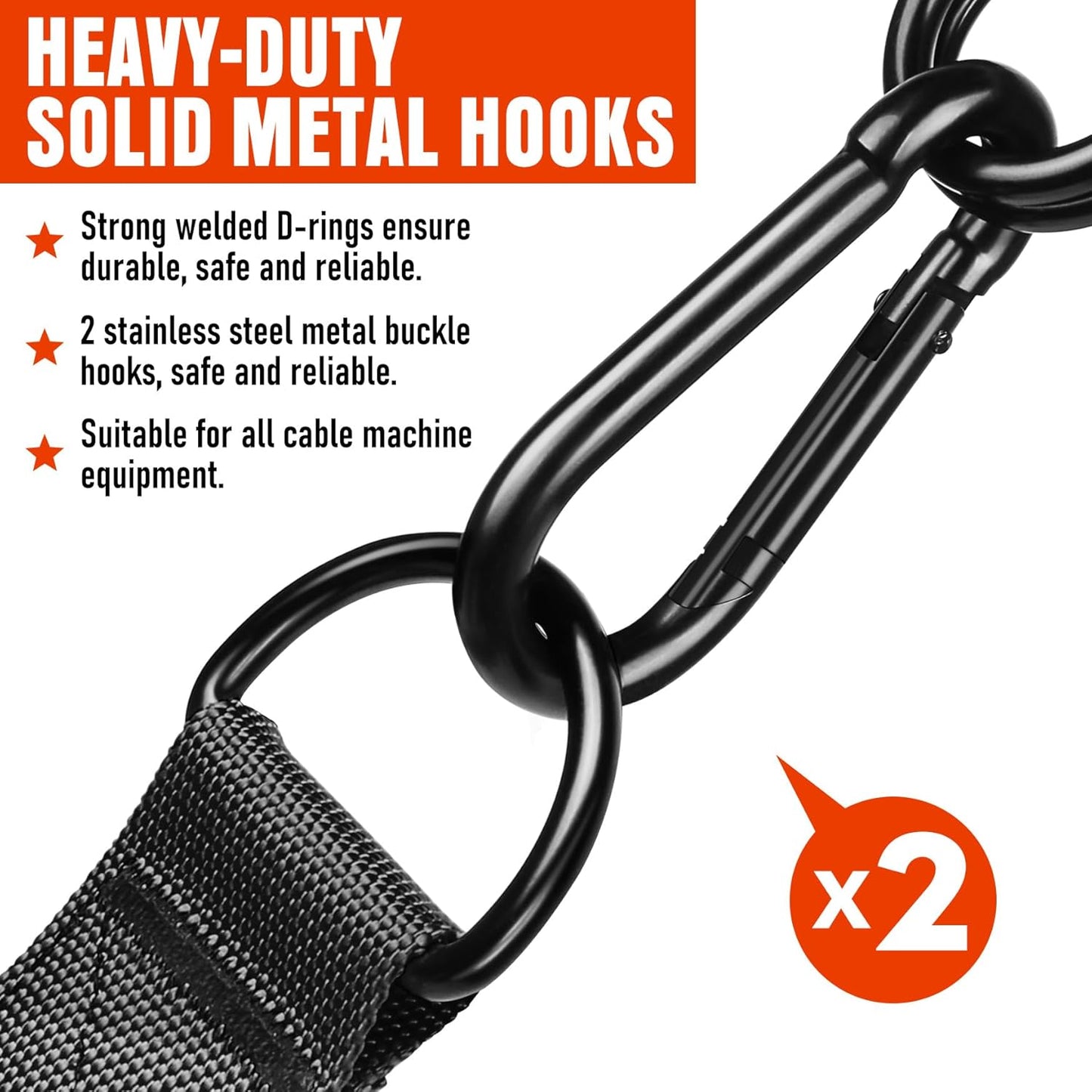 Skiennix Heavy Duty Exercise Handles - Durable Gym Cable Attachments for Resistance Bands | Home Fitness Equipment