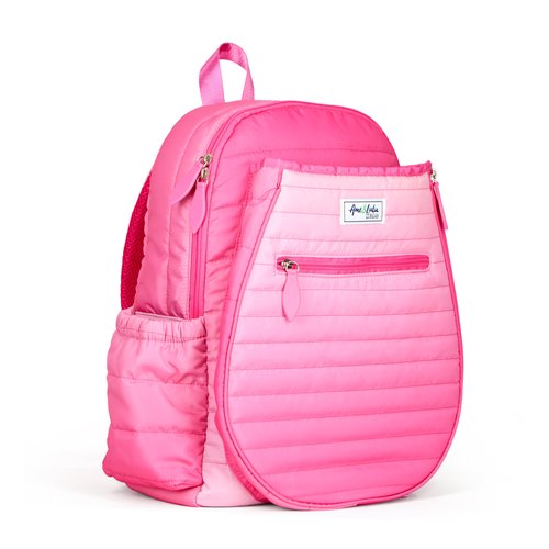 Ame & Lulu Kids Big Love Tennis Backpack (Hot Pink Ombre Puffer)
