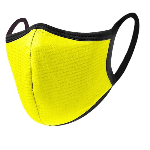 エアイーゼ Undergarment Maker Sports Mask, Easy to Converse and Breathe, Comfortable and Stays In Place, Washable 3D Mask, Unisex (Neon yellow, L size (1 piece))