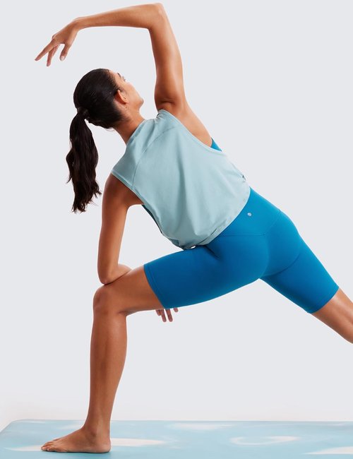 CRZ YOGA Pima Cotton Tank Tops for Women - Loose Fit Sleeveless Athletic Crop Shirts | Ideal for Yoga & Gym