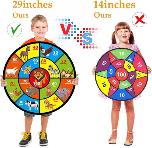 Kids Dart Board by [Brand Name] - 29" Double-Sided Board with Sticky Balls | Fun Indoor/Outdoor Game for Ages 4-13