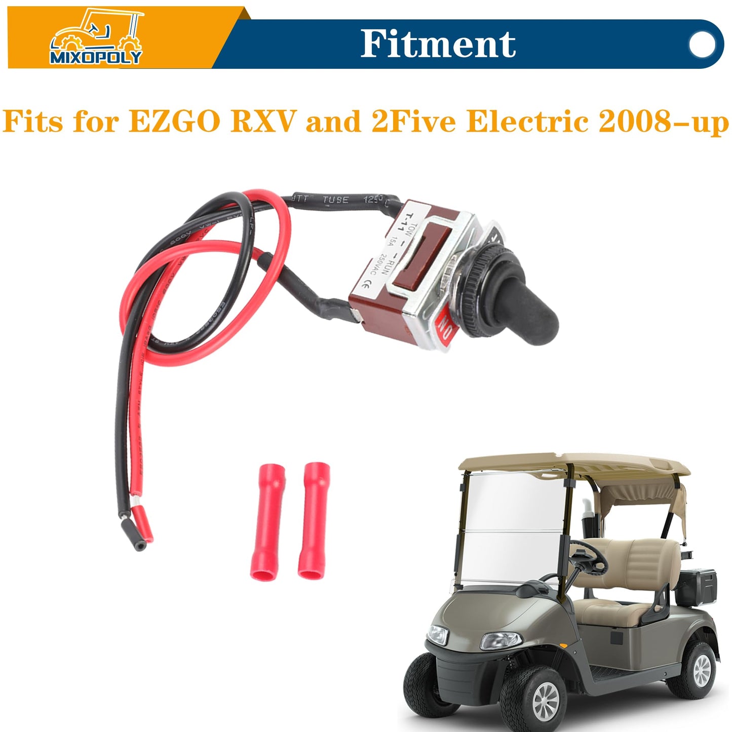 MIXOPOLY Golf Cart Run Tow Switch Replacement Kit for EZGO RXV and 2Five Electric 2008-up, OEM 608900