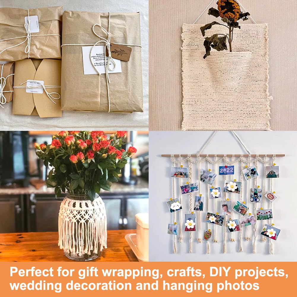 Vivifying Butchers Twine, 656 Feet 2mm Food Safe Cotton Bakers String for Tying Meat, Trussing Turkey, Making Sausage, Roasting, Cooking and Packing(Beige)