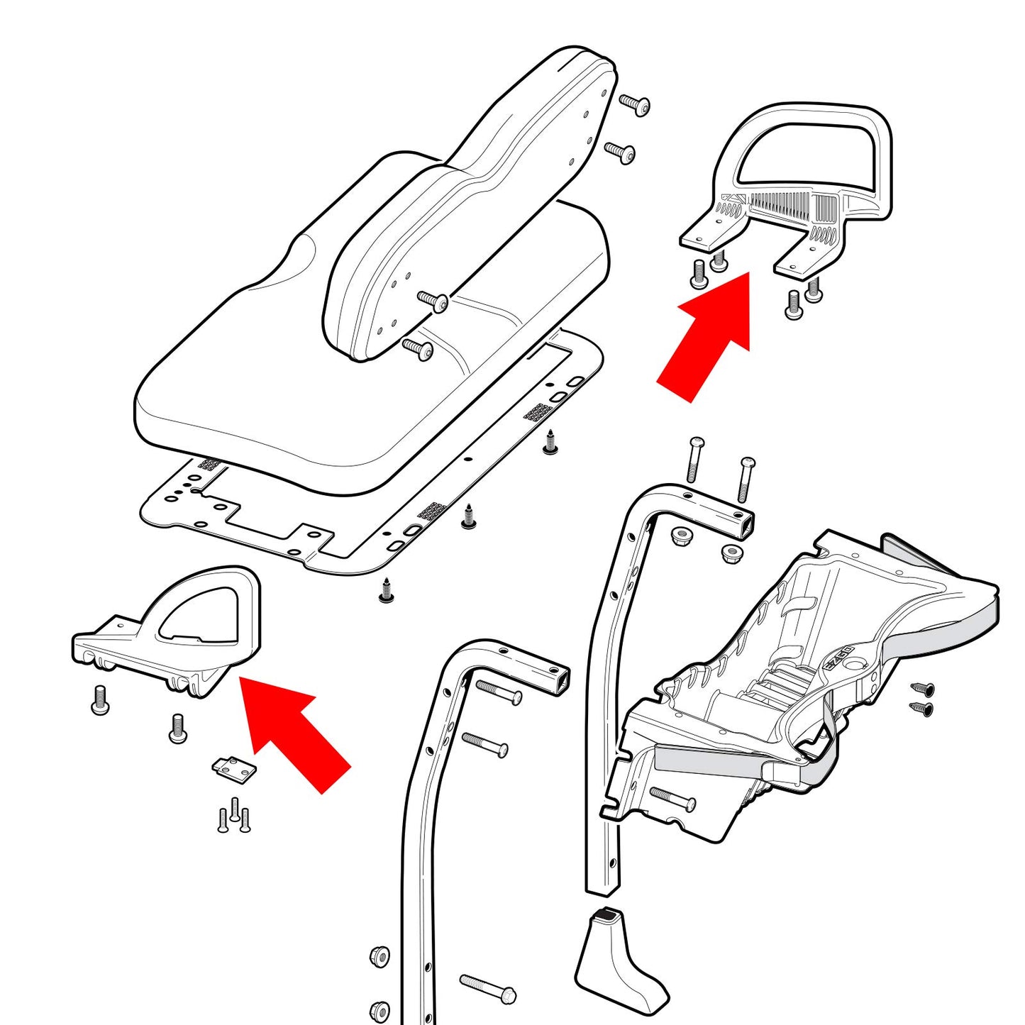 10L0L Golf Cart Arm Rest Hip Restraint for EZGO RXV 2008-up Gas & Electric Driver and Passenger Side (1 Pair Left + Right), OEM# 607532 607653