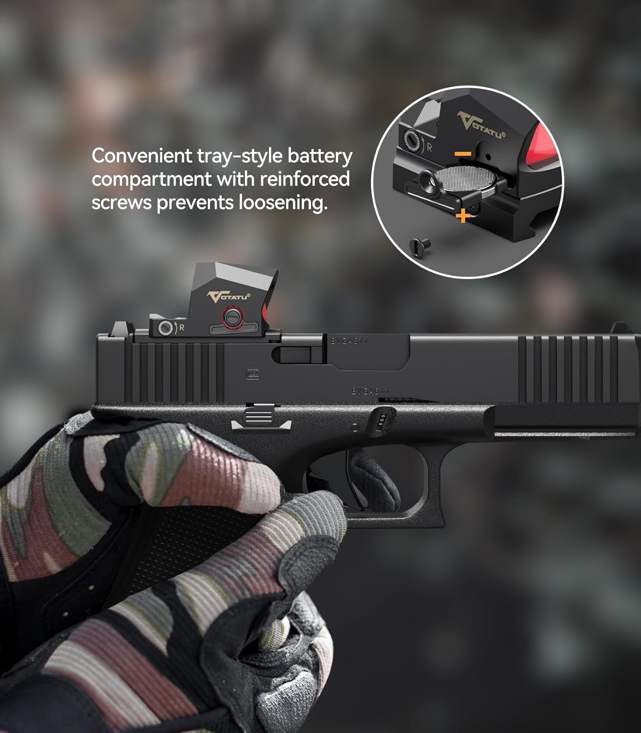 VOTATU EMD507-R Reflex Sight - Multi-Reticle Red Dot with 3 MOA Dot & 54 MOA Circle | Includes MOS Adapter & Picatinny Mount