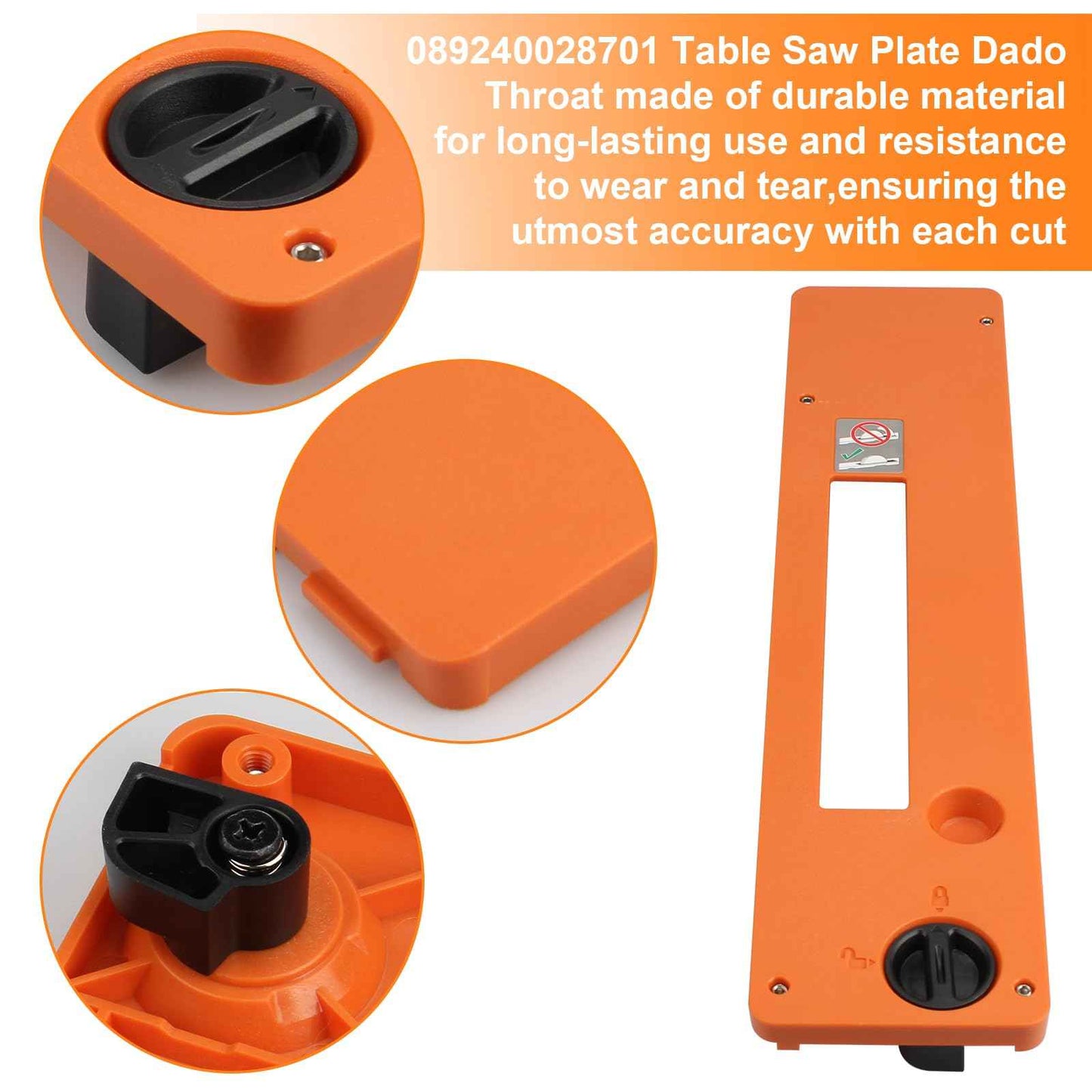 For Ridgid Table Saw R4514, R4514T, R4518, R4518T,R4518NS Dado Throat Plate 089240028701