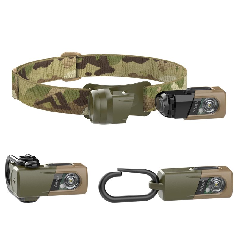 Princeton Tec SNAP 450 RW Kit – Multi‑Use 450‑Lumen Magnetic Headlamp/Flashlight/Area Light, Red & White LEDs, Long Run Time, IPX4 Water‑Resistant, Modular Kit w/Bike Mounts, USA Made, Multicam