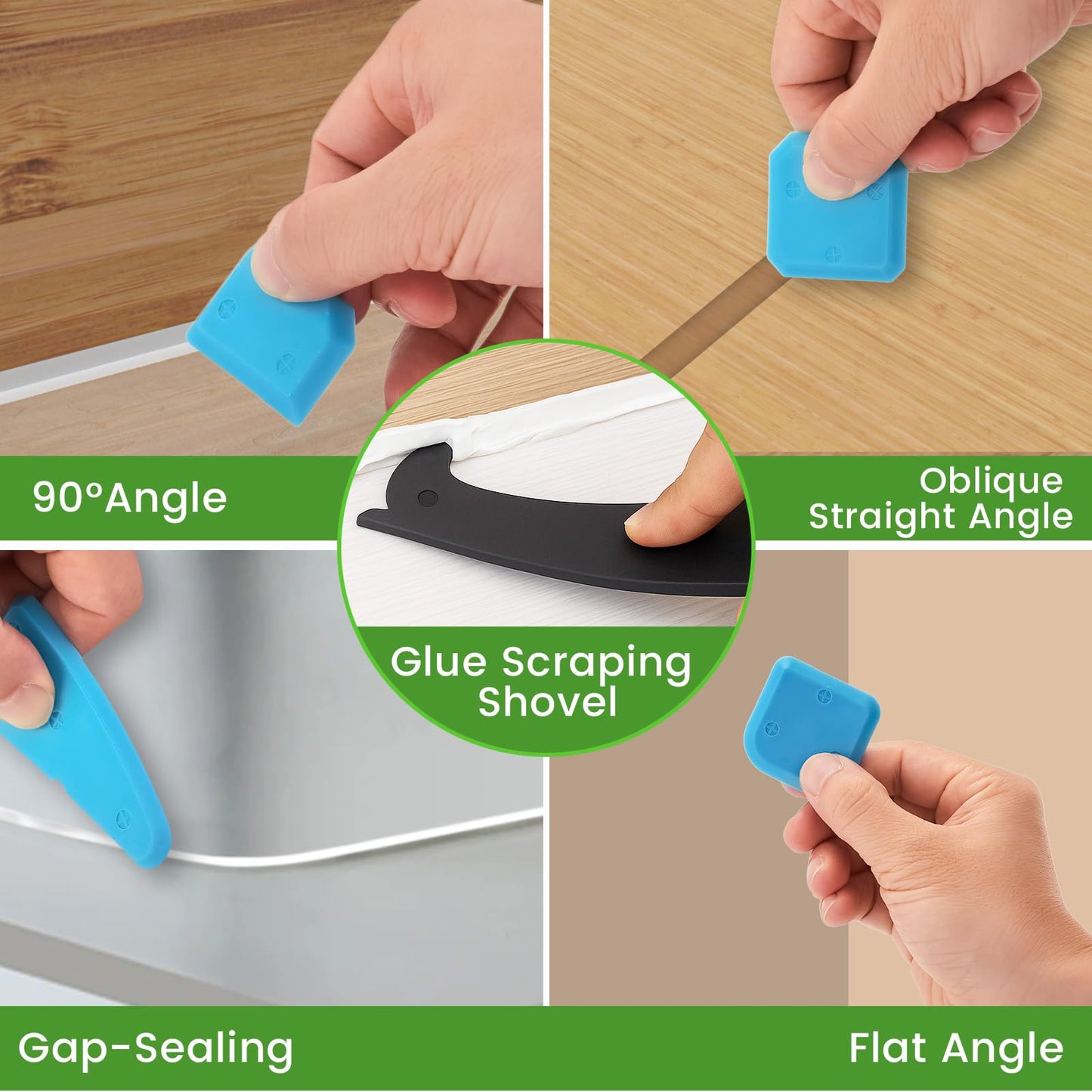 Professional Caulk Gun Kit with Caulk Remover Tool & Putty Knife - 5 in 1 Caulking Tool Set for Caulking Removal, Shower & Bathroom Caulk, Includes Caulking Gun Tool, Caulk Scraper Tool Spackle Knife