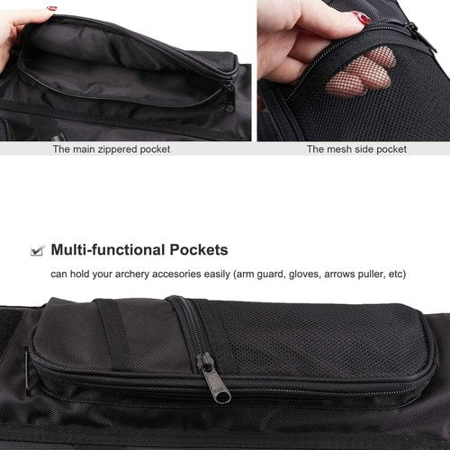 KRATARC Hip Quiver - 3-Tube Arrow Carry Bag with Pockets & Adjustable Belt for Archery