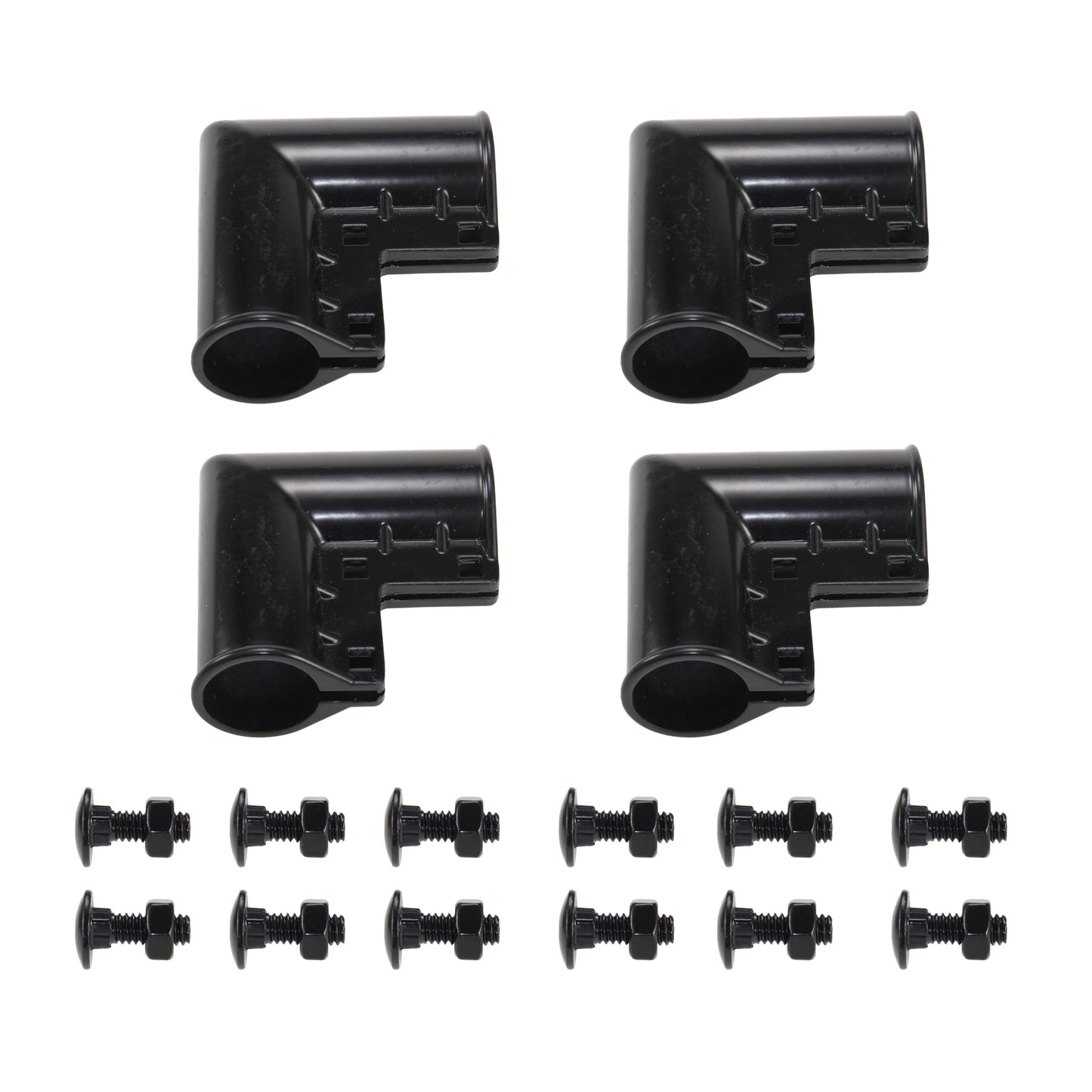 Dailydanny Chain Link Fence Gate Corner 1 3/8" x 1 3/8" Aluminum Gate Corner Gate Elbow, 4 Pack (Black)