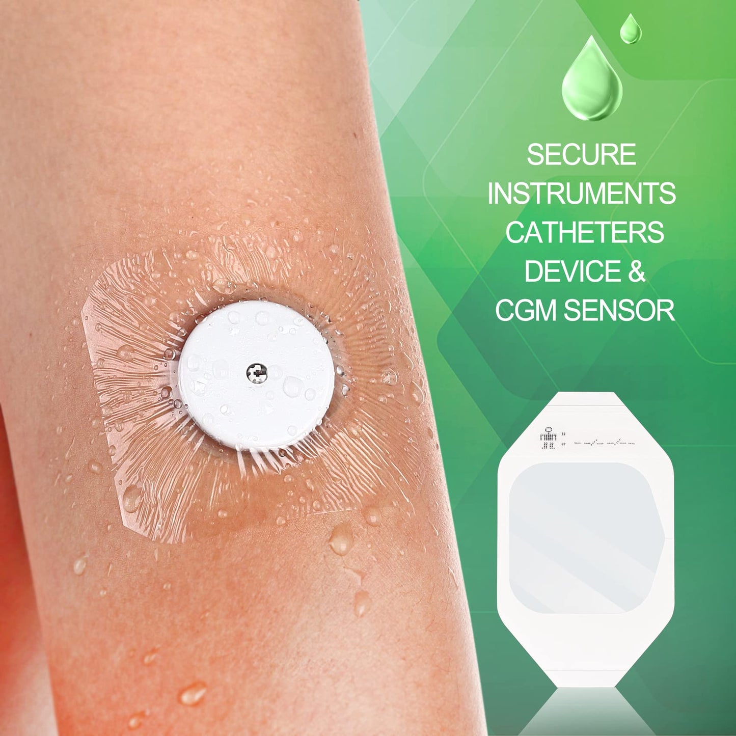 NeuHeils Transparent Film Dressing 2 3/8'' x 2 3/4'', 100 Pack, Waterproof Wound Cover Bandage, Clear IV Catheter Tape, Adhesive Patch, Shower Shield