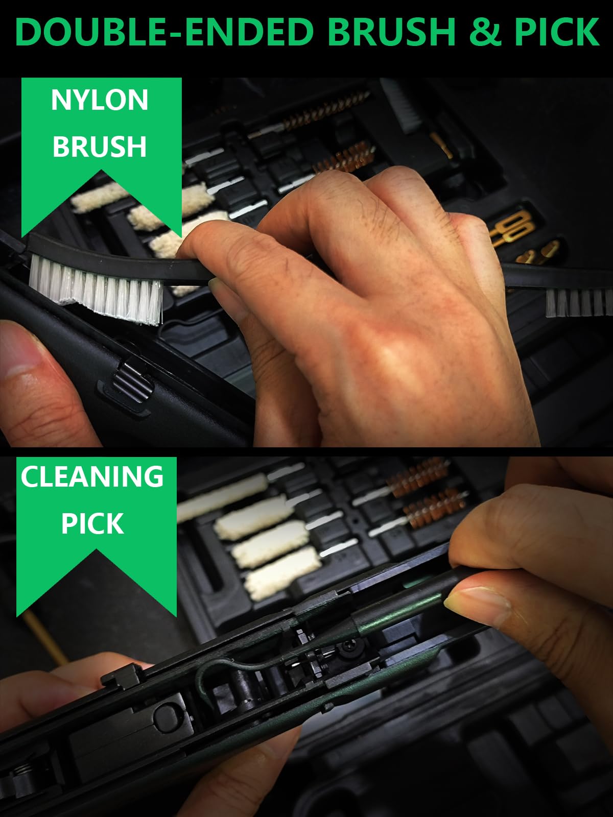 Funryer Gun Cleaning Kit for .22 9mm/.38 .40 .45 Cal Pistol Packed in Case