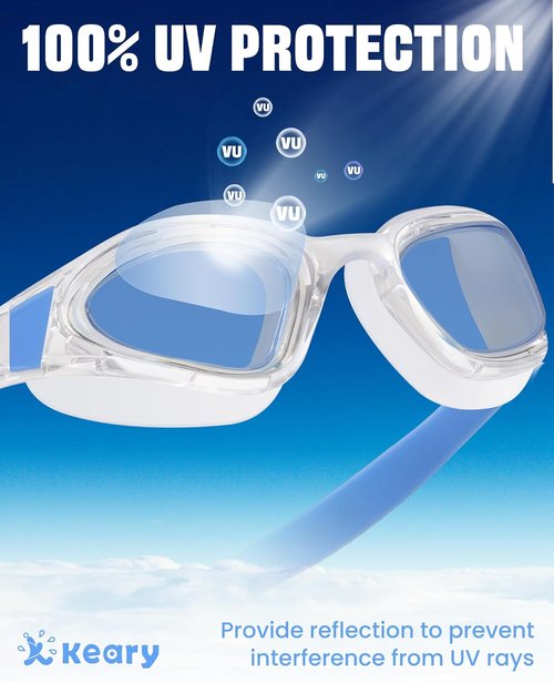 Keary Swim Goggles - UV Protection & Anti-Fog Design for Adults and Youth | Perfect for Pool Use