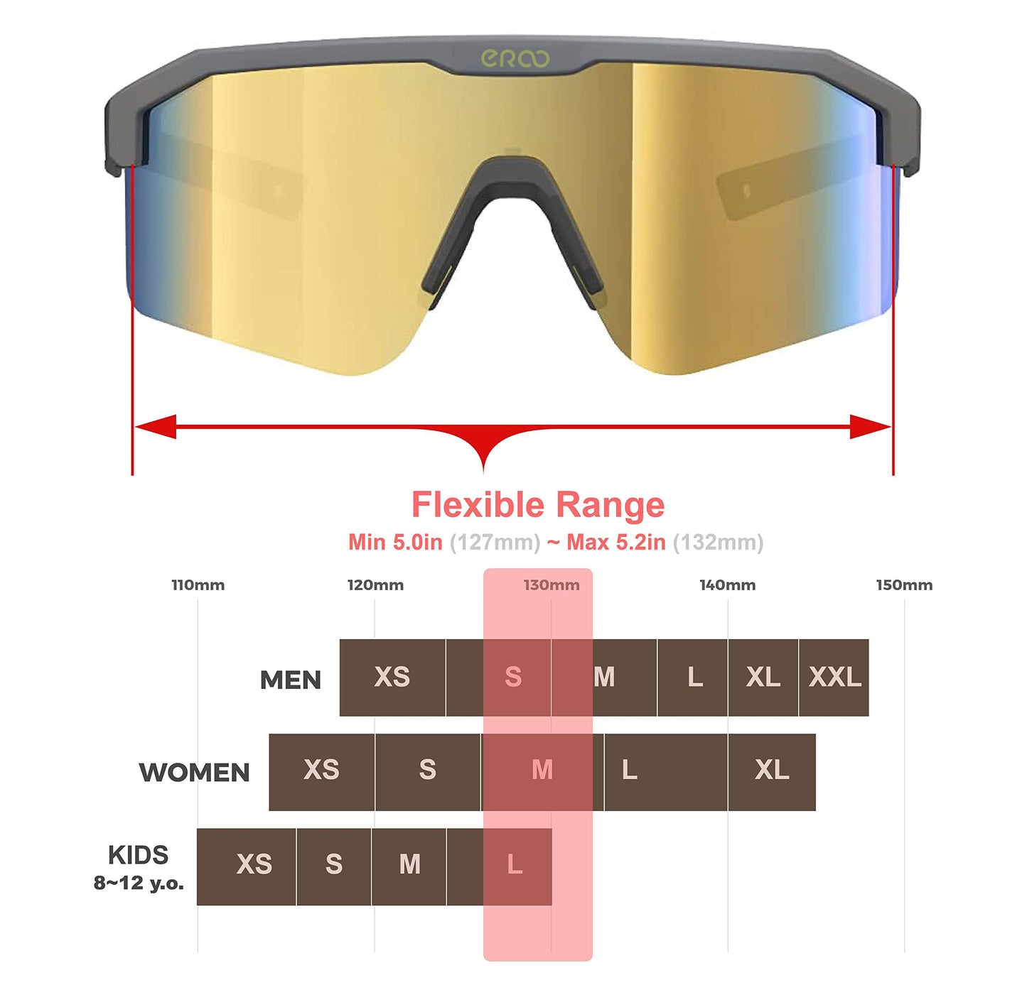 ER00 Eazyrun Polarized Small Baseball Sunglasses for Youth kids Women, Cycling Running MTB Softball Padel Beach Volleyball Sports F2