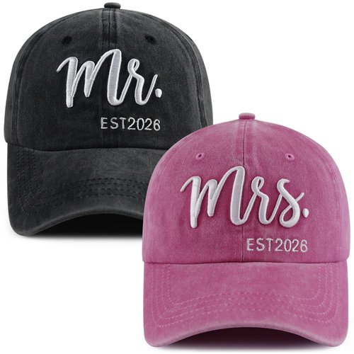 Mr and Mrs Hats 2026, Funny Embroidered Bridal Shower Gifts Baseball Cap, Honeymoon Anniversary Wedding Birthday Gifts for Wife Husband Him Her