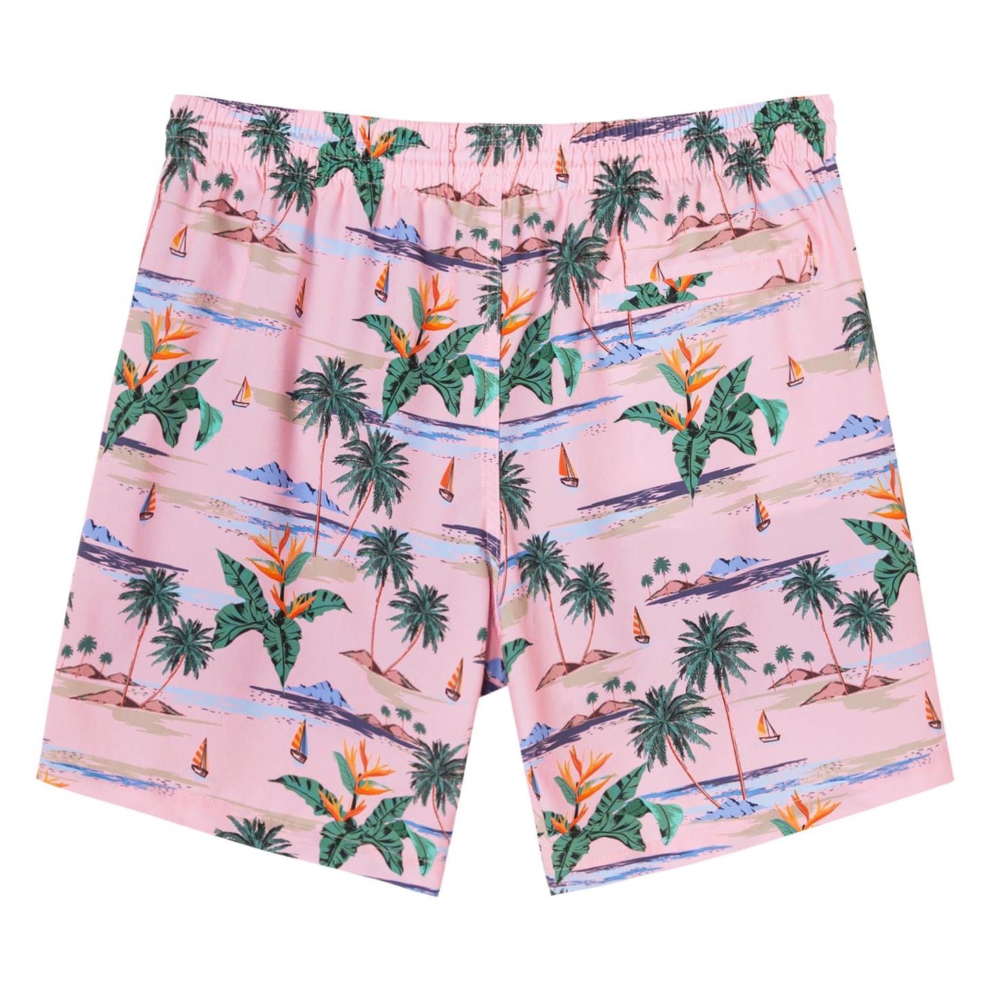 SURF CUZ Mens Swim Trunks with Compression Liner Quick Dry Swim Shorts 7" Swimming Trunks Stretch Bathing Suit 7 Inch,Pink Blue Sea,M