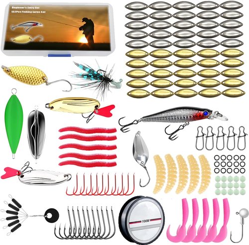 Fishing Lures Kit - 132Pcs Tackle Box with Crankbaits, Hooks & Jigs for Freshwater Bass, Trout & Walleye