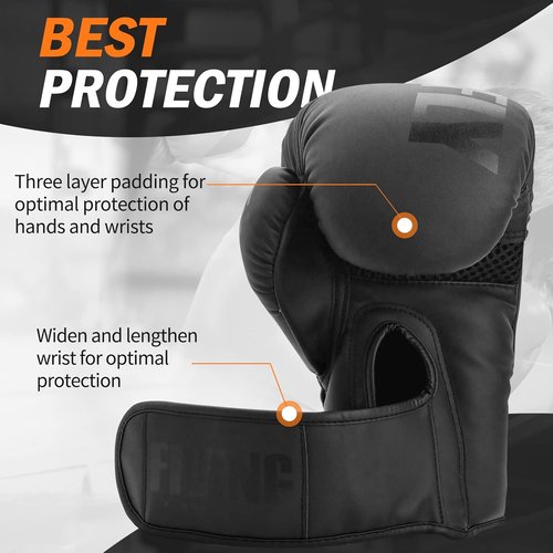 FIVING Boxing Gloves - Durable MMA Gear for Men & Women | Ideal for Kickboxing & Heavy Bag Training