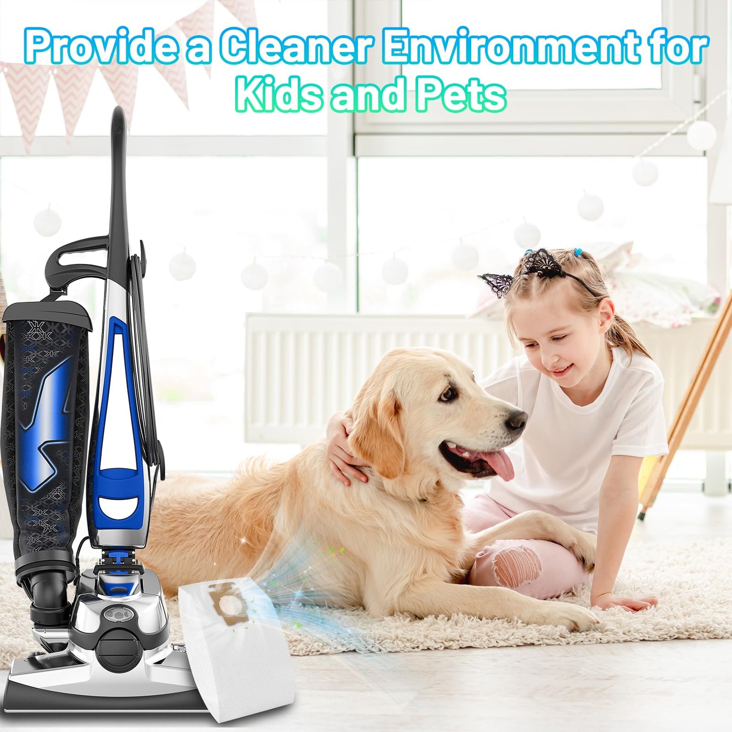 6 Pack 204814 Vacuum Bags Compatible with Kirby, Micron Magic Vacuum Cleaner Bags Fit for Kirby Avalir/Sentria/Ultimate G Series Models Replaces 204811 205811 F-Style & Twist-Style