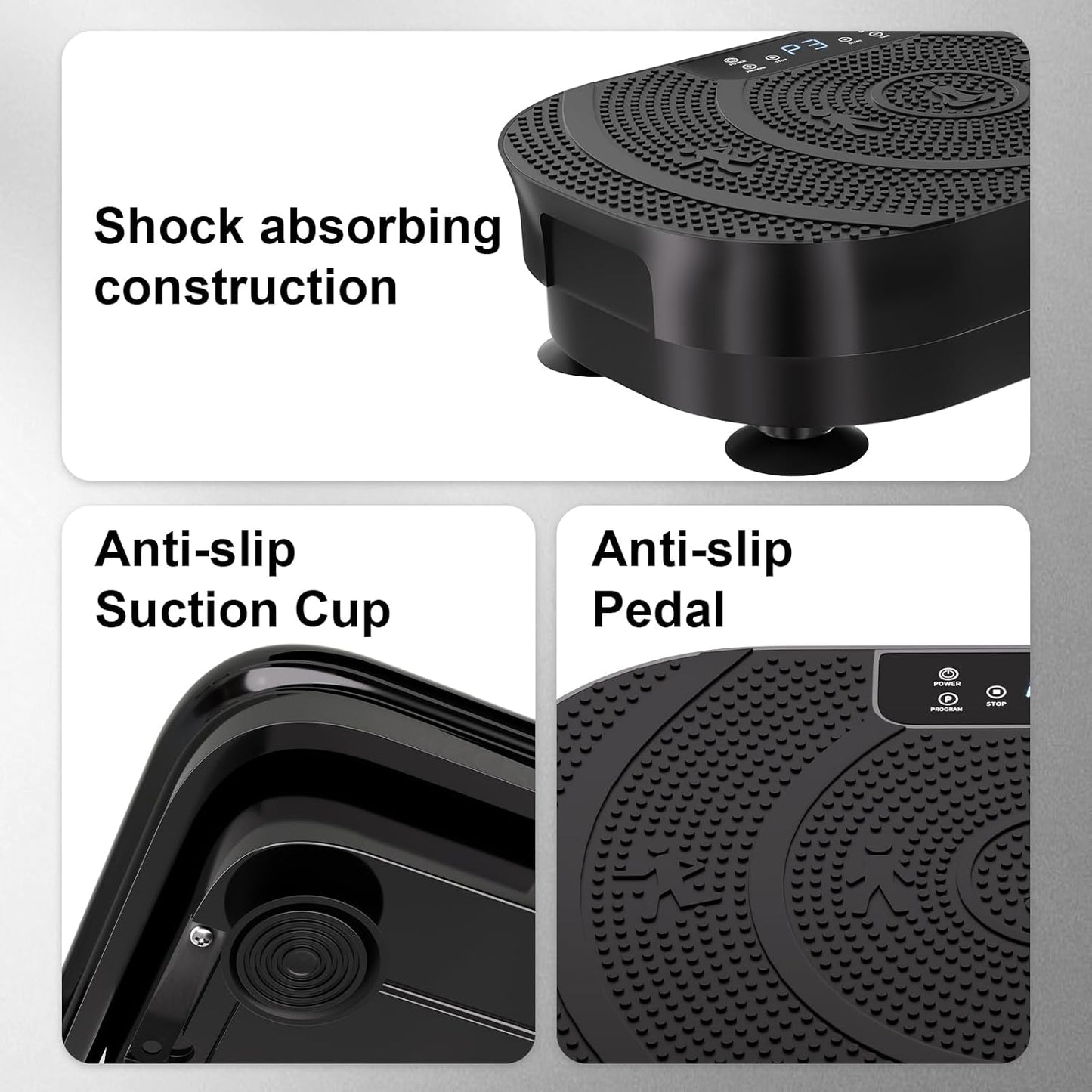 ROTAI Vibration Plate Exercise Machine - Full Body Fitness Platform for Weight Loss & Fat Burning | Adjustable Shake Plate in Black