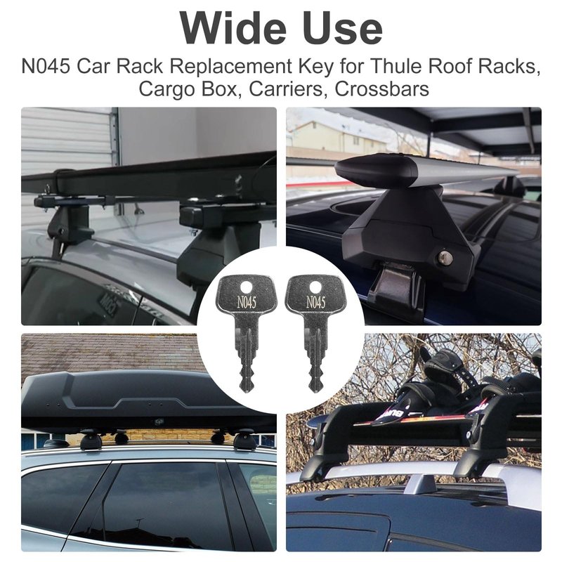 VIDABTE N045 Thule Roofs Car Rack Replacement Key, Thule Roof Rack Replacement Key, Thule Bicycle Rack Key, Replacement Key for Thule Ski, Roof, Cargo Box, Carrier Racks and Crossbars [Code N045]