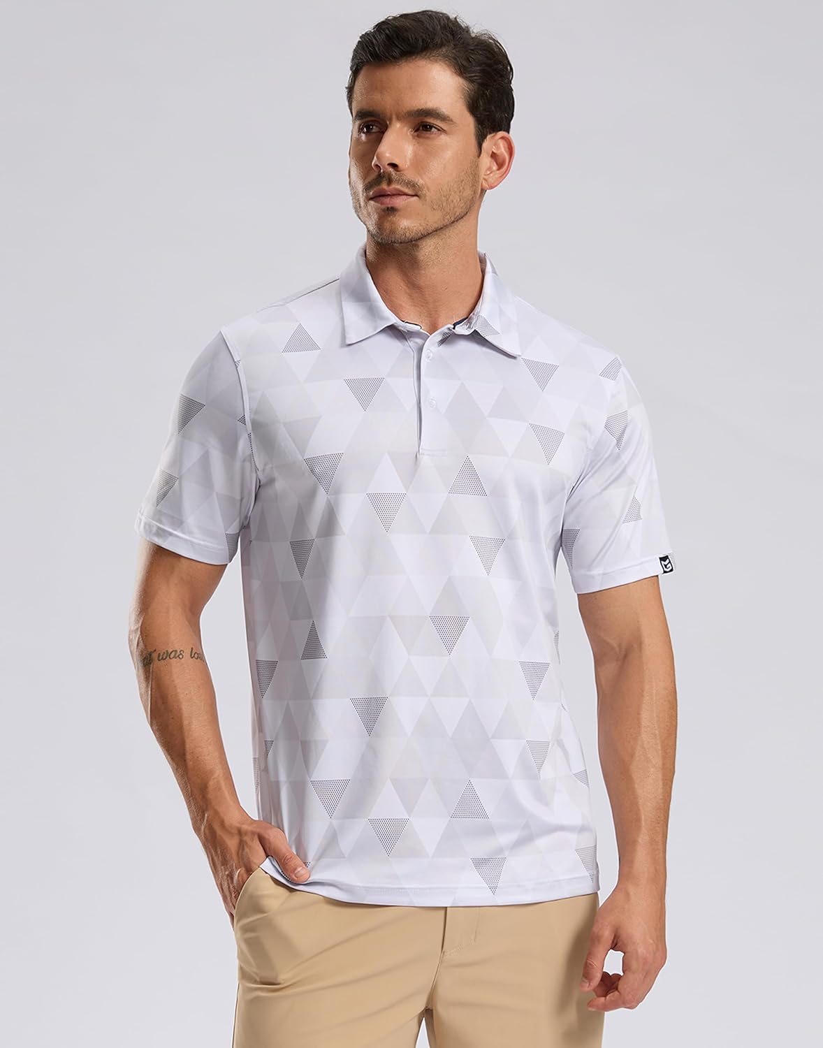 Skiennix Men's Golf Shirt - Short Sleeve Moisture-Wicking Polo | Lightweight Casual Print Design