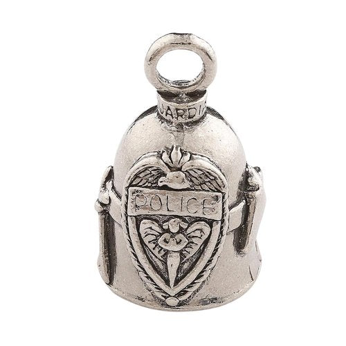 Guardian Bell Police Good Luck Bell w/Keyring & Black Velvet Gift Bag | Motorcycle Bell | Lead-Free Pewter | Good Luck Gift to Friends & Family | Bike Bell | Made in USA