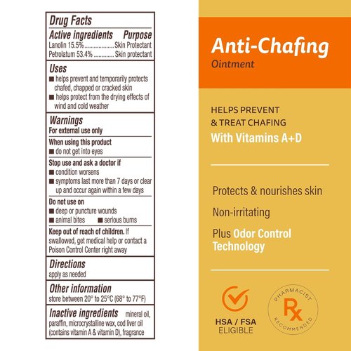 A+D Anti-Chafing Ointment - Protects & Treats Skin Irritation from Friction | 1.5 oz, Odor Control